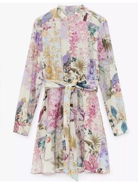 Floral Pastel Dress with Long Sleeves